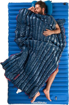 Зимові спальні мішки Naturehike White Ultralight Goose Down Rectangular Limit 2 (темно-сині)