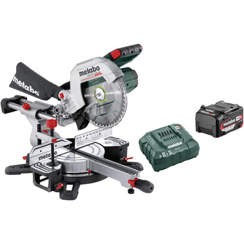 Акумуляторна поперечна пила Metabo KGS 18 LTX BL 254 (18В 1х4Ач Li-Power зарядний пристрій ASC 55 з функцією витягування, міцна конструкція) 614254920