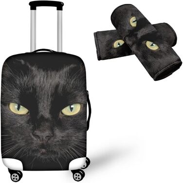 Захисні чохли для валіз, ручка для перенесення, чорний кіт, 90 см, 3