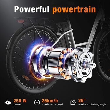 Електровелосипеди COLORWAY 28&quot x 2.0&quot з безщітковим двигуном потужністю 250 Вт. Електричні велосипеди з вбудованим акумулятором 36 В 15 Аг, 7 передачами, РК-дисплеєм та амортизуючою вилкою. Білий колір.