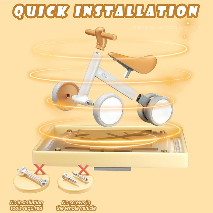 Дитячий беговел XJD від 1 року, іграшка-балансир для дитини 10-24 місяців, беговел без педалей з 4 колесами для хлопчиків і дівчат