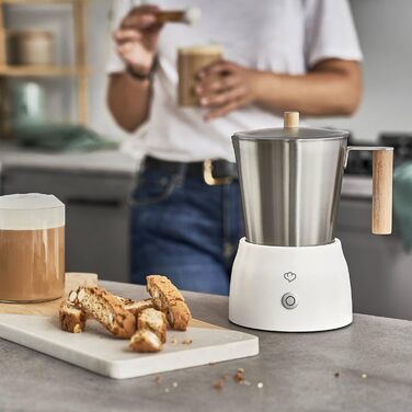 Електричний спінювач молока SPRINGLANE Mia, нержавіюча сталь, 600 Вт, 250 мл, 2 насадки, 4 програми для холодного або гарячого спі