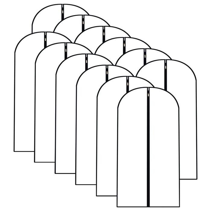 Підвісні сумки для одягу, 12 шт., дихаючі чохли для костюмних сумок із застібкою-блискавкою, сумки для одягу з PEVA, водонепроникні сумки для одягу, сумки для пальто, водонепроникні сумки для суконь, для зберігання в гардеробі та подорожей, чохли для паль