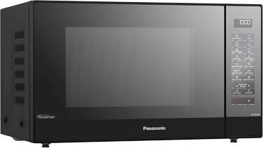 Мікрохвильова піч і гриль Panasonic NN-GT46KBSUG з поворотним столом, 31 літр, нержавіюча сталь, 1000 Вт, гриль 1100 Вт, 24 автоматичні програми, металева гриль, LCD дисплей, молодше меню, чорний
