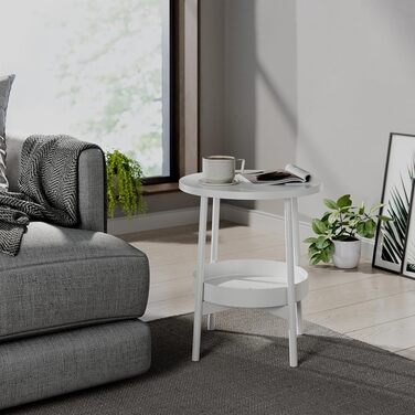 Журнальний столик Vicco Riono, білий, 40 x 40 см з додатковим місцем для зберігання