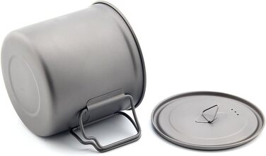 Надлегкий титановий вуличний горщик, складний портативний посуд для пікніка з кришкою, сріблясто-сірий