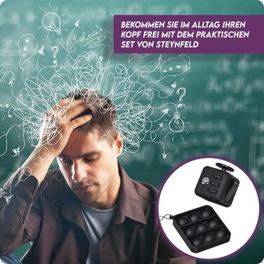 Включаючи безкоштовний Fidget Popper, чорний, Fidget Cube, Fidget popit, ADHD Anti-Stress, Stress Relief, Anti Anxiety & Nervousne