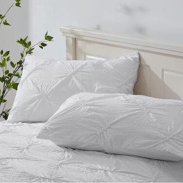 Комплект постільної білизни SEMECH Queen, ультрам'яка мікрофібра, 3-спальний, білий, двоспальний, з 2 наволочками