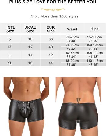 Чоловічі боксери ohyeahlady, з лакованої шкіри, чорні, розмір L