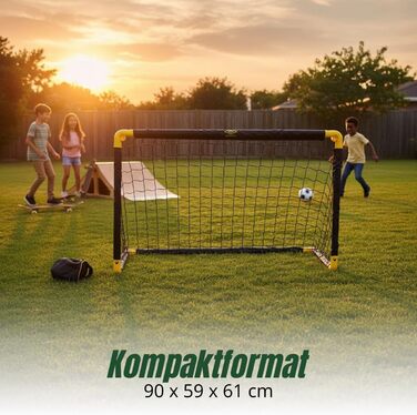 Футбольні ворота Umbro - Футбольні ворота 90 x 59 x 61 см - Складані футбольні ворота - Футбольні ворота для саду, дітей та дорослих - Футбольне тренувальне обладнання для використання в приміщенні та на вулиці - Метал - Чорний/Жовтий