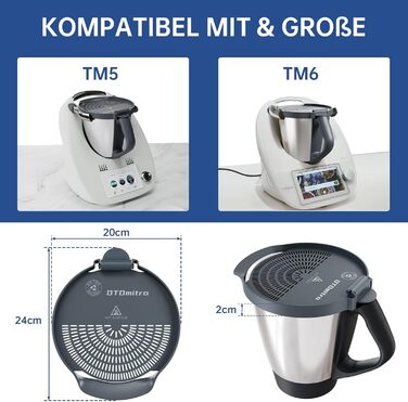 Дренажний допоміжний засіб для Thermomix TM5 TM6, Термозахисний затискач, Ливарний фільтр, Зливний ситечко для овочів, фруктів, Дренажний допоміжний засіб для Thermomix, TM5 TM6 Аксесуар Сито для локшини з Без BPA
