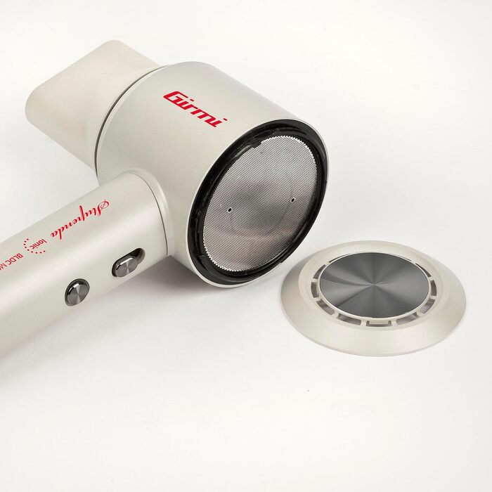 Безщітковий фен Girmi PH92, 1800 Вт, 2 швидкості, 5 температур, іонізація, сірий