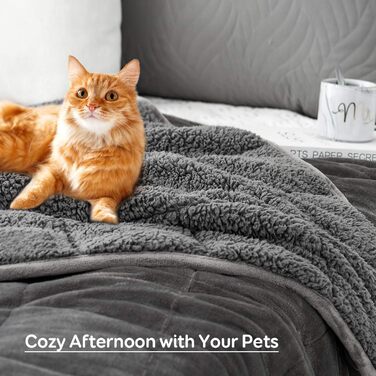 Обтяжена ковдра Sivio для дорослих, 7-кілограмова шерпа-ковдра з м&39якою фланеллю, двостороння, розмір &quotqueen-size&quot, надзвичайно тепла, затишна, пухнаста обтяжена ковдра, 150x200 см, сіра