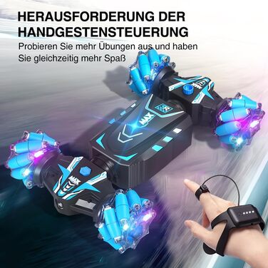 Автомобіль з дистанційним керуванням AYIQUTY, трюк на радіоуправлінні зі спреєм, світлом і музикою для дітей, повний привід 2,4 ГГ