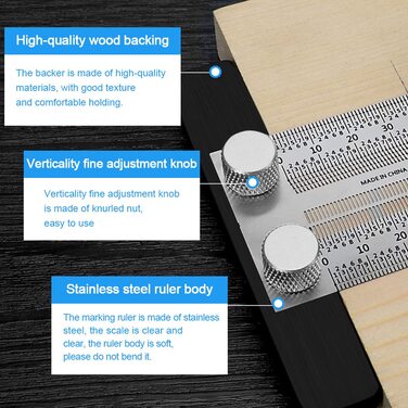Лінійка з нержавіючої сталі з Т-подібним отвором Лінійка з Т-подібним отвором Лінійка для точної розмітки Столярний вимірювальний інструмент з нержавіючої сталі Лінійка з отвором для позиціонування для столярних робіт Вимірювання квадрата (300 мм)