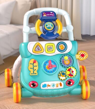 Масштабовані ходунки для малюків, подарунок для хлопчиків та дівчаток, іграшка для активності та розвитку, іграшка для ходьби (зелена)