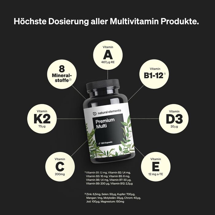 Капсули Natural Elements Преміум Мультивітамін (180 шт.)