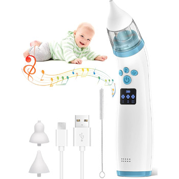 Назальний аспіратор дитячий, назальний аспіратор дитячий електричний, назальний аспіратор пилосос дитячий з 3 інтенсивністю всмокт