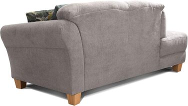 Шезлонг з пружинною серцевиною та правим підлокітником у стилі кантрі, 194 x 84 x 91 см, світло-сірий, правий підлокітник, ніжки натуральний паризький світло-сірий