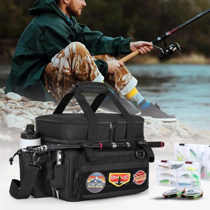 Рибальська сумка DSLEAF для снастівних ящиків 3500/3600 (лише сумка), м&39яка сумка для снастей з водонепроникним дном та ремінцями для тримання вудок для морської або прісноводної риболовлі