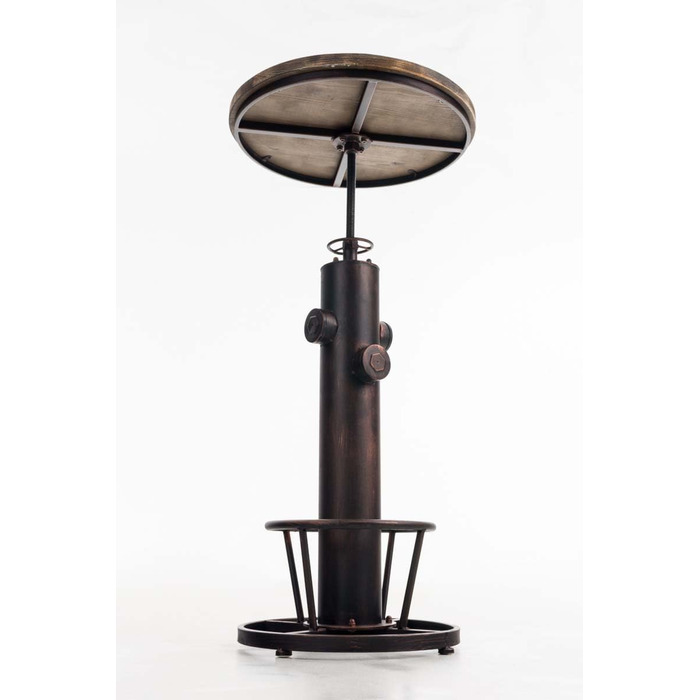 Барний стіл CLP Ruhr Standing Table I з регульованою висотою та підставкою для ніг I Металевий каркас та стільниця з соснової деревини, колір бронза