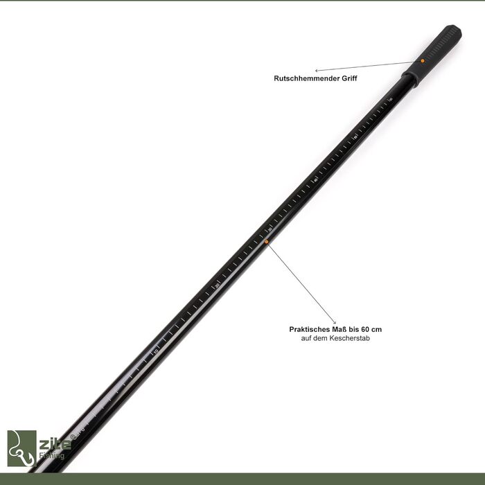 Великий гумовий підсак для човна Zite Fishing/Рибальська сітка Підсак для щуки та судака 70x85x85 см Гумований рибальський підсак, складний з мірною стрічкою - Гумова рибальська сітка для хижаків