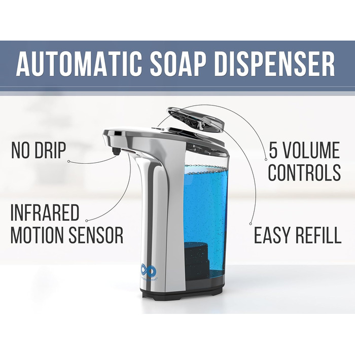 Сенсорний дозатор мила Everlasting Comfort Sensor - автоматичний дозатор мила об'ємом 500 мл - безконтактний з регульованою кількі