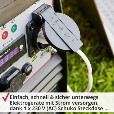 Інверторний генератор HECHT потужністю 2000 Вт, аварійне джерело живлення 4-літровий бензиновий бак 6 годин роботи тихий мобільне джерело живлення, також для чутливих до напруги пристроїв, таких як ноутбуки, мобільні телефони, телевізори тощо.