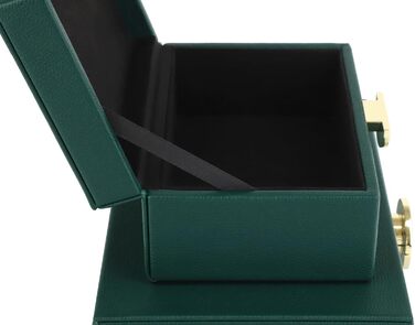 Шкатулки для ювелірних виробів HofferRuffer зі штучної шкіри, декоративні шкатулки, шкатулки для зберігання, органайзери для аксесуарів із золотистою фурнітурою, класична веганська шкіра, набір з 2 шт. (зелений)