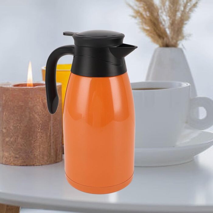 Автомобільний чайник Tyenaza 1400 мл, нержавіюча сталь, 24 В, 180 Вт, герметичний, помаранчевий, для води, чаю, кави, молока