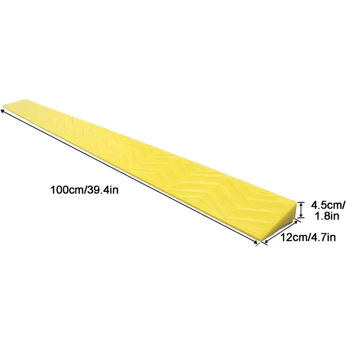 Портативний бордюрний пандус Yqyc, 100 × 12 × 4,5 см — легкий поріг для заїзду висотою 1–5,5 см (колір: чорний)