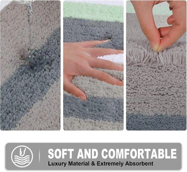 Комплект килимків для ванної Pauwer Soft, 3 шт., мікрофібра, нековзні, водопоглинаючі килимки для ванної, можна прати в пральній машині, килимок для ванни та туалету для душу, ванни та туалету (зелений) зелений 50 x 80 см 45 x 65 см 50 x 60 см