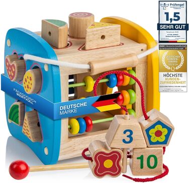 Усі деревяні кубики Kids United, розвиваюча іграшка, коробка для стекування, ігрова коробка для немовлят і малюків Дерев&39яна ігр