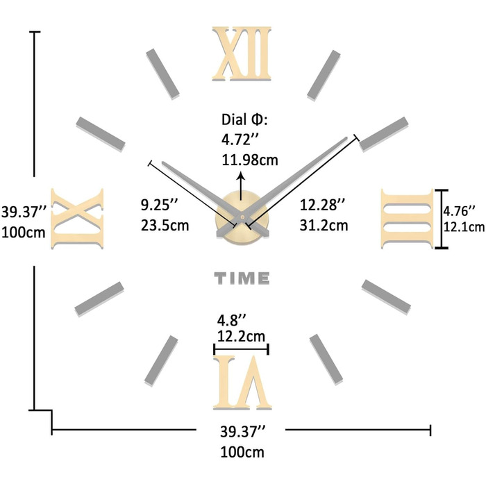 Сучасний німий 3D DIY Великий настінний годинник XXL наклейка настінний годинник для прикраси домашнього офісу подарунок