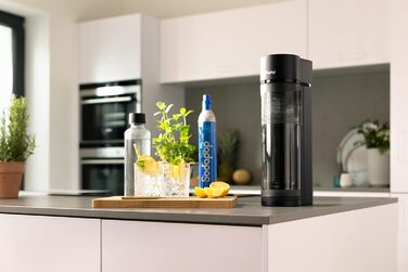 Стартовий набір Sodapop Sodapop Maker Logan з циліндром CO і 3 шт. скляною пляшкою, чорний матовий, висота 42,6 см