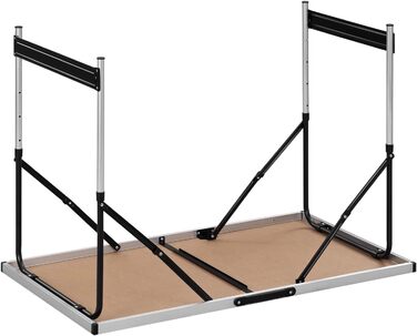 Туристичний стіл, алюмінієвий розкладний стіл, регульована висота, 100x60x73-94 см, розкладний стіл для пікніка, стільниця з МДФ, дуб, 100 x 60 см