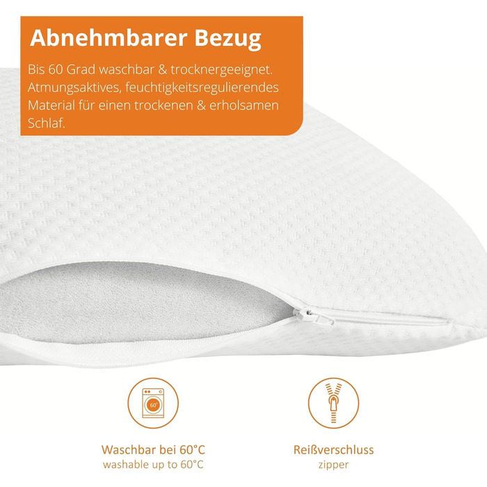 Ортопедична подушка для шиї Sleepling, надзвичайно жорстка тверда віско-подушка 40 x 80 см, в&39язкоеластична подушка, піна з ефектом пам&39яті, можна прати, сертифікована Oeko-Tex, зроблена в ЄС, біла, НАДЗВИЧАЙНО ТВЕРДА 40 x 80 см