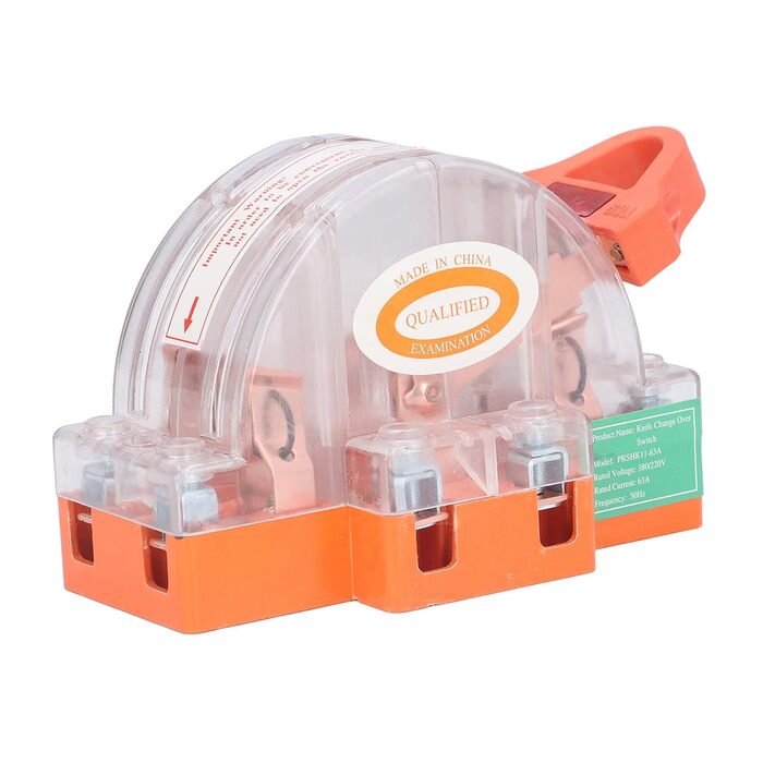 Перемикач ножа-2P 63A Чиста мідь LED двонаправлений подвійний кидок, конструкція монтажного кільця, протиударна конструкція, прозора оболонка, велика рамка, для промислових підприємств