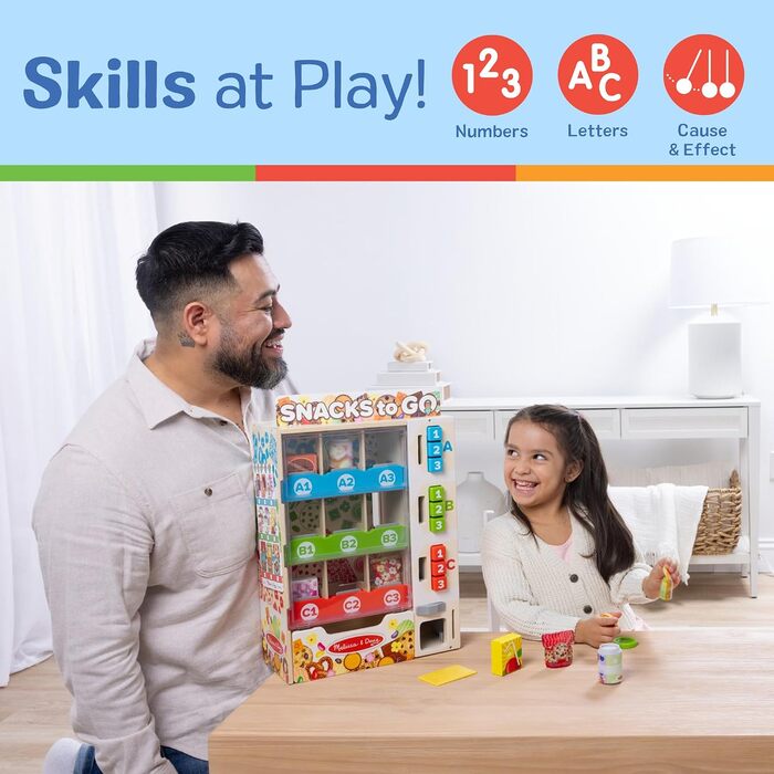 Ігровий набір Торговий автомат Melissa & Doug, 19 деталей, зі снеками, напоями та монетами, розвиваюча іграшка для дітей від 3 років