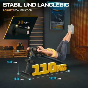 Складана лава для сидячих пресів TREX SPORT TX-050B Похила лава для тренувань з розгиначем ніг та ручками Тренажер для пресу та спини для домашнього використання