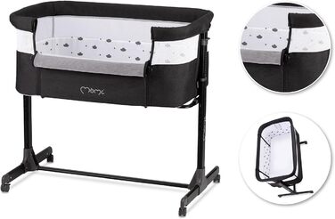 Багатофункціональна тумбочка та дитяче ліжко MoMi REVO, 6-рівневе регулювання висоти від 72 до 82 см, темно-сірий колір