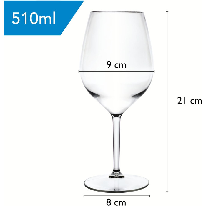 Пластикові келихи для вина WUITOKI, набір з 4-х штук, 51 мл, можна мити в посудомийній машині, не б'ються, не містять BPA, викорис