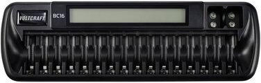Зарядний пристрій VOLTCRAFT BC16 для круглих акумуляторів NiMH, Li-Ion AA, AAA, 9V, блок