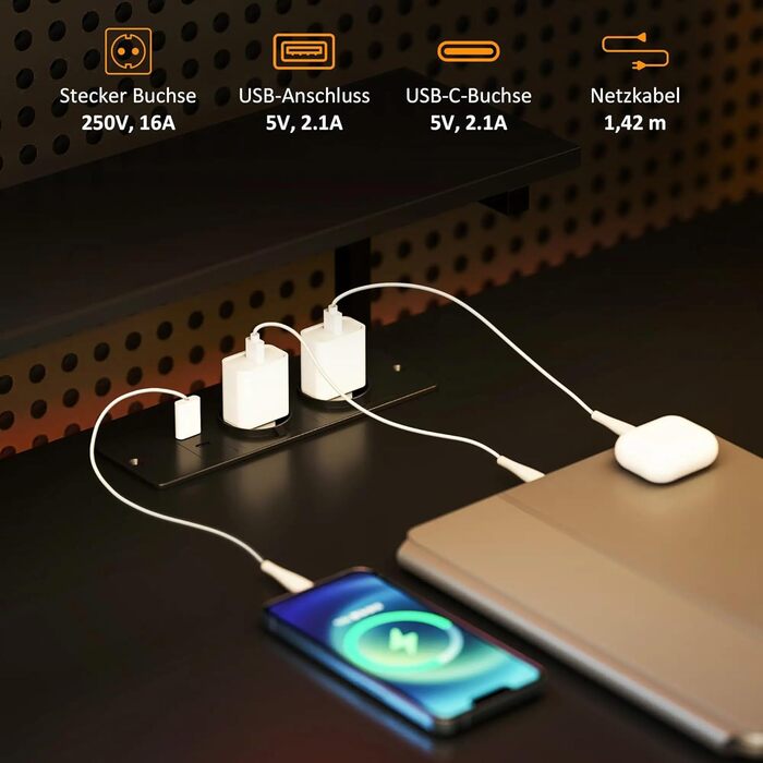 Кутовий письмовий стіл L-подібної форми 137x140 см чорного кольору, комп&39ютерний стіл з USB-роз&39ємом, підставкою для монітора та 6 полицями, металевий офісний стіл з полицею, стійкий та компактний робочий стіл для домашнього офісу (стиль 1), 0I&I0I