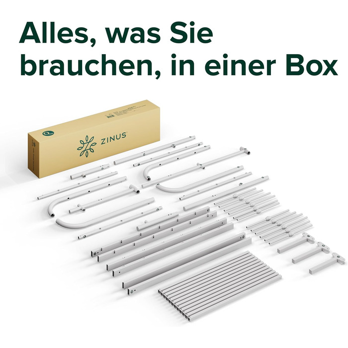 Ліжко Zinus Heidi 140x200 см - Висота 31 см з місцем для зберігання під ліжком - Металевий каркас ліжка-платформи з узголів&39ям та ізніжжям - Білий 140 x 200 см