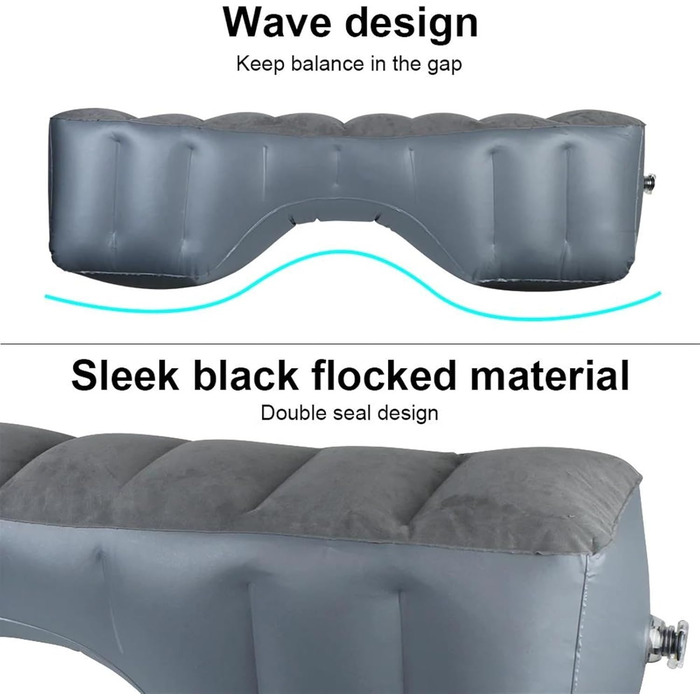 Автомобільний матрац WOLWES Автомобільний матрац, міцний, 130 x 27 x 33 см, повітряна подушка, надувна накладка на заднє сидіння для подорожей, кемпінгу, активного відпочинку