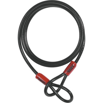 Трос ABUS Cobra 10 Loop - сталевий трос з пластиковим покриттям - захисний для велосипедних та мотоциклетних аксесуарів - довжина 3 метри, товщина 10 мм, чорний Чорний 300 см Одинарний