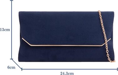 Сумка з замші, однотонна, для весілля, балу, вечірки, середнього розміру, темно-синя