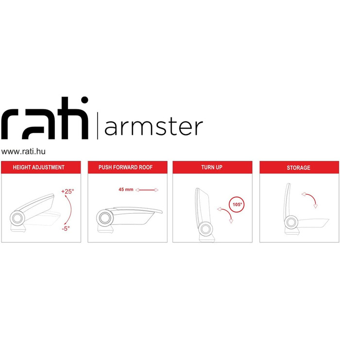 Автомобільний центральний підлокітник з адаптером, Armster 3, підходить для Renault Zoe, 2017-2019