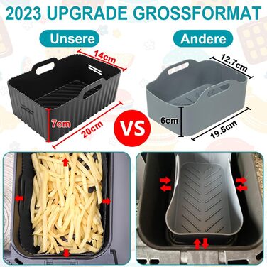 Аксесуари для аерофритюрниці, Аксесуари для фритюрниці з силіконовою формою для Ninja Foodi AF300EU 7.6 л, Cecotec LLIVEKIT 9 Л, PARIS RHNE 9.5 Л та інші аксесуари для двозонної фритюрниці, аксесуари для фритюрниці, 5 шт.